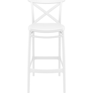 Krzesło barowe plastikowe Cross 75cm białe Siesta