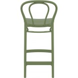 Krzesło barowe plastikowe Victor 65cm oliwkowe Siesta
