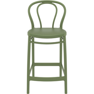 Krzesło barowe plastikowe Victor 65cm oliwkowe Siesta