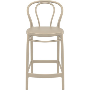 Krzesło barowe plastikowe Victor 65cm beżowe Siesta