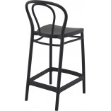 Krzesło barowe plastikowe Victor 65cm czarne Siesta