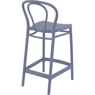 Krzesło barowe plastikowe Victor 65cm ciemno szare Siesta