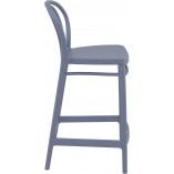 Krzesło barowe plastikowe Victor 65cm ciemno szare Siesta