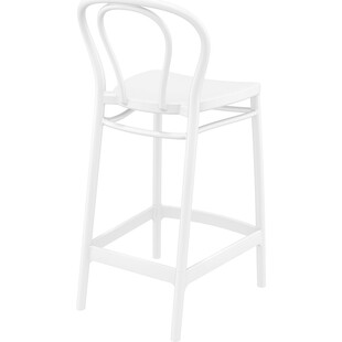 Krzesło barowe plastikowe Victor 65cm białe Siesta