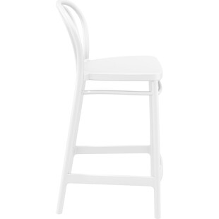 Krzesło barowe plastikowe Victor 65cm białe Siesta