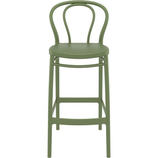 Krzesło barowe plastikowe Victor 75cm oliwkowe Siesta
