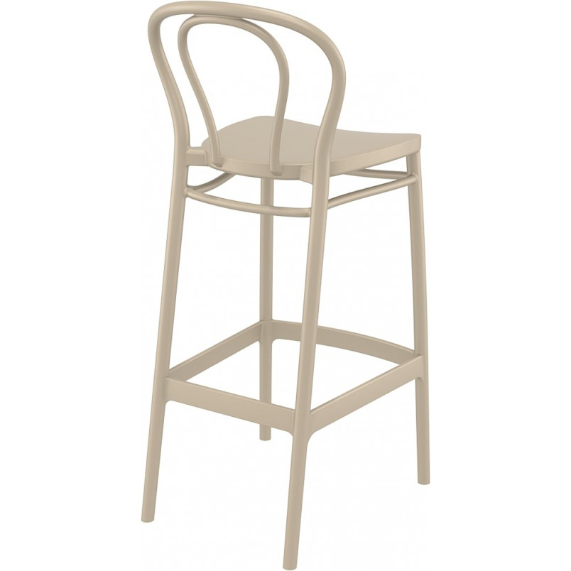 Krzesło barowe plastikowe Victor 75cm beżowe Siesta
