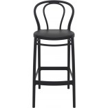 Krzesło barowe plastikowe Victor 75cm czarne Siesta
