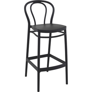 Krzesło barowe plastikowe Victor 75cm czarne Siesta