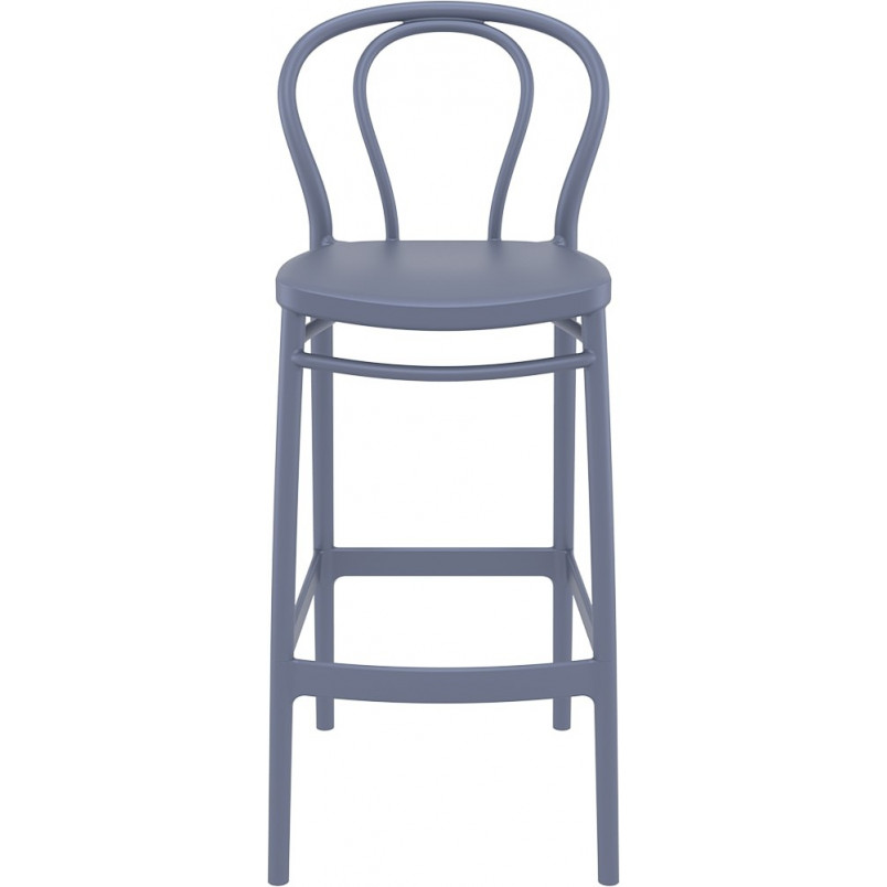 Krzesło barowe plastikowe Victor 75cm ciemno szare Siesta