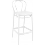 Krzesło barowe plastikowe Victor 75cm białe Siesta
