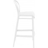 Krzesło barowe plastikowe Victor 75cm białe Siesta