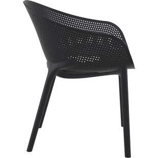 Krzesło ażurowe z podłokietnikami Sky Pro czarne Siesta