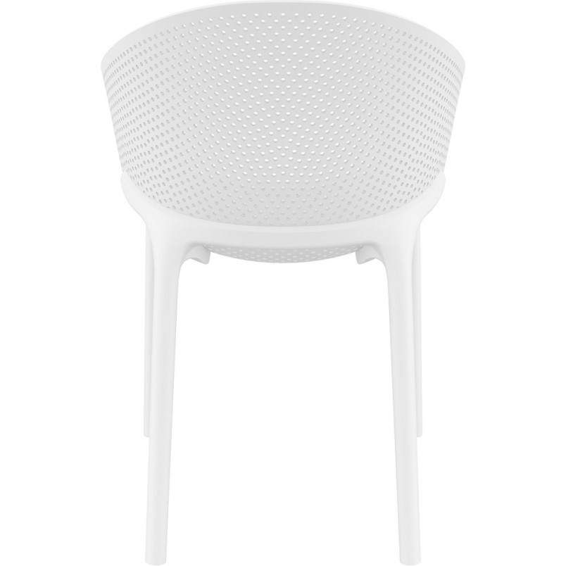 Krzesło ażurowe z podłokietnikami Sky Pro białe Siesta