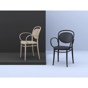 Krzesło ażurowe z podłokietnikami Marcel XL oliwkowe Siesta