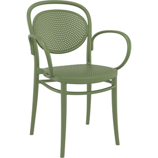 Krzesło ażurowe z podłokietnikami Marcel XL oliwkowe Siesta