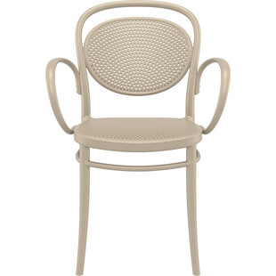 Krzesło ażurowe z podłokietnikami Marcel XL beżowe Siesta