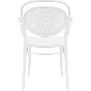Krzesło ażurowe z podłokietnikami Marcel XL białe Siesta