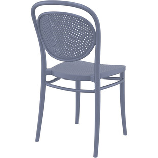 Krzesło ażurowe z tworzywa Marcel ciemno szare Siesta