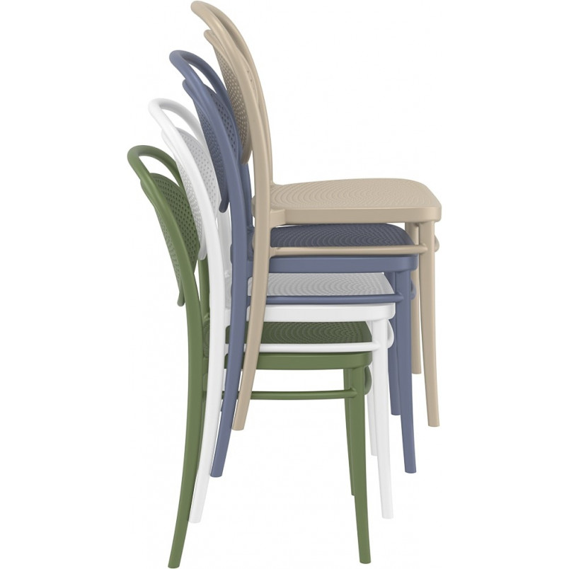 Krzesło ażurowe z tworzywa Marcel białe Siesta