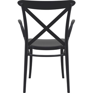 Krzesło plastikowe z podłokietnikami Cross XL czarne Siesta
