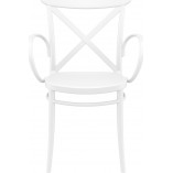 Krzesło plastikowe z podłokietnikami Cross XL białe Siesta