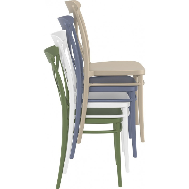 Krzesło z tworzywa Cross oliwkowe Siesta