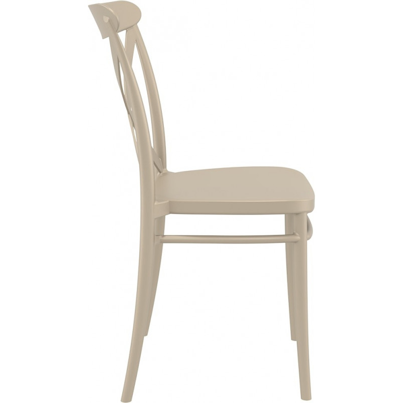 Krzesło z tworzywa Cross beżowe Siesta