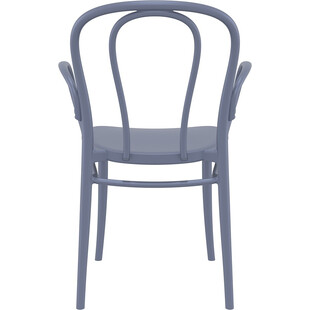 Krzesło plastikowe z podłokietnikami Victor XL ciemno szare Siesta