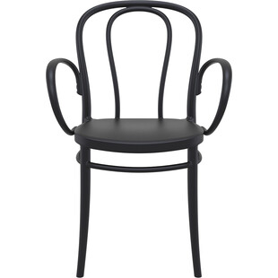 Krzesło plastikowe z podłokietnikami Victor XL czarne Siesta