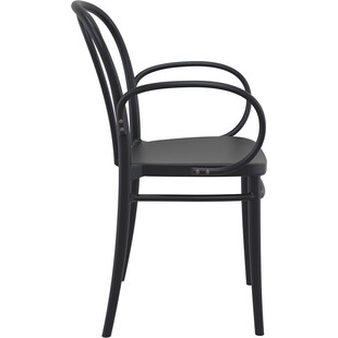 Krzesło plastikowe z podłokietnikami Victor XL czarne Siesta