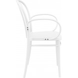 Krzesło plastikowe z podłokietnikami Victor XL białe Siesta