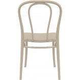 Krzesło z tworzywa Victor beżowe Siesta