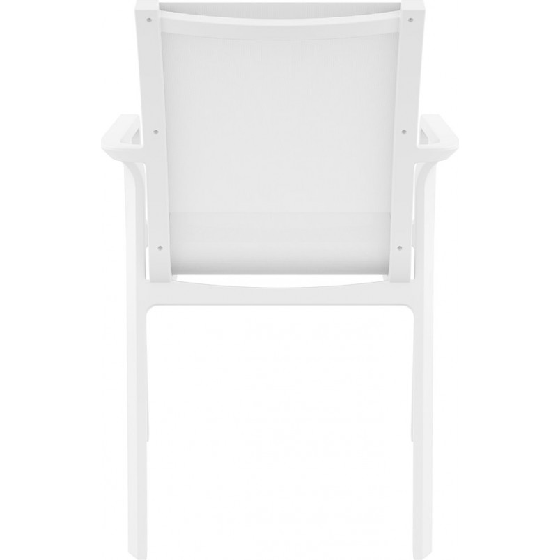 Krzesło ogrodowe z podłokietnikami Pacific białe Siesta