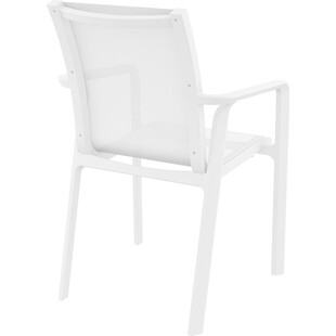 Krzesło ogrodowe z podłokietnikami Pacific białe Siesta