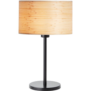 Lampa stołowa z abażurem Romm jasne drewno / czarna Brilliant