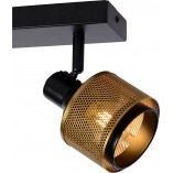 Reflektor sufitowy podwójny Rafa II 30cm czarny / złoty Lucide