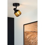 Reflektor sufitowy Rafa 10cm czarny / złoty Lucide