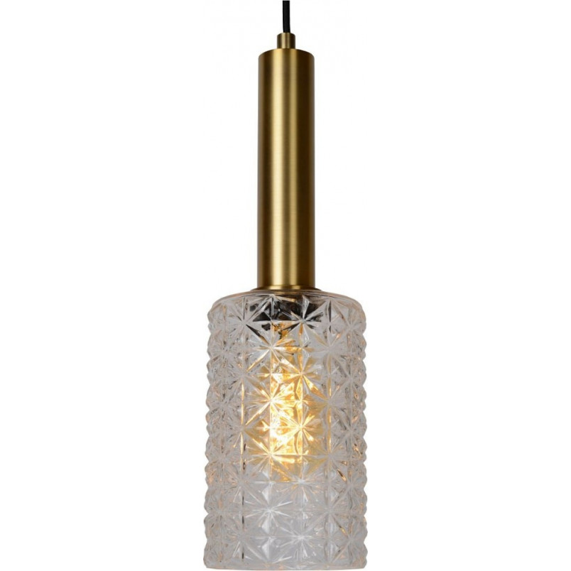 Lampa wisząca szklana na listwie Coralie VII 132cm złoty / szkło dymione Lucide