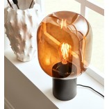 Lampa stołowa szklana Brooklyn 44cm czarny / brązowy Markslojd
