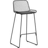 Krzesło barowe metalowe z poduszką Iron Bar Low 65cm czarne Moos Home