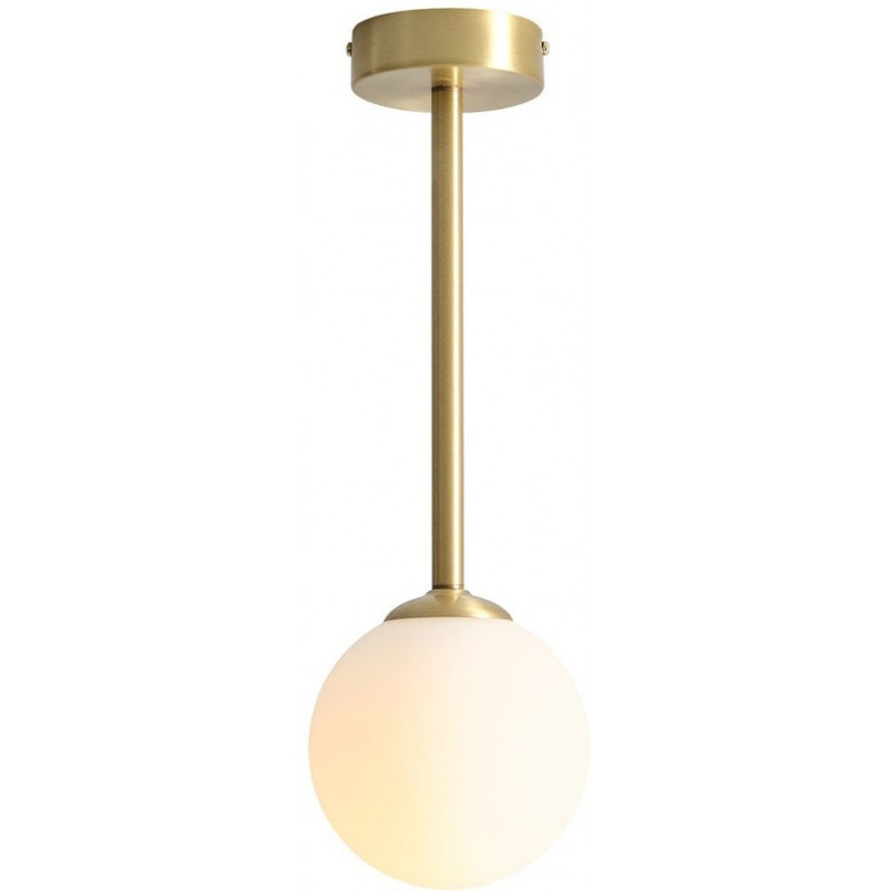Lampa sufitowa szklana kula Pinne S 14cm biało-złota Aldex