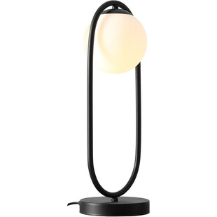 Lampa stołowa szklana kula Riva Black 18 biało-czarna Aldex