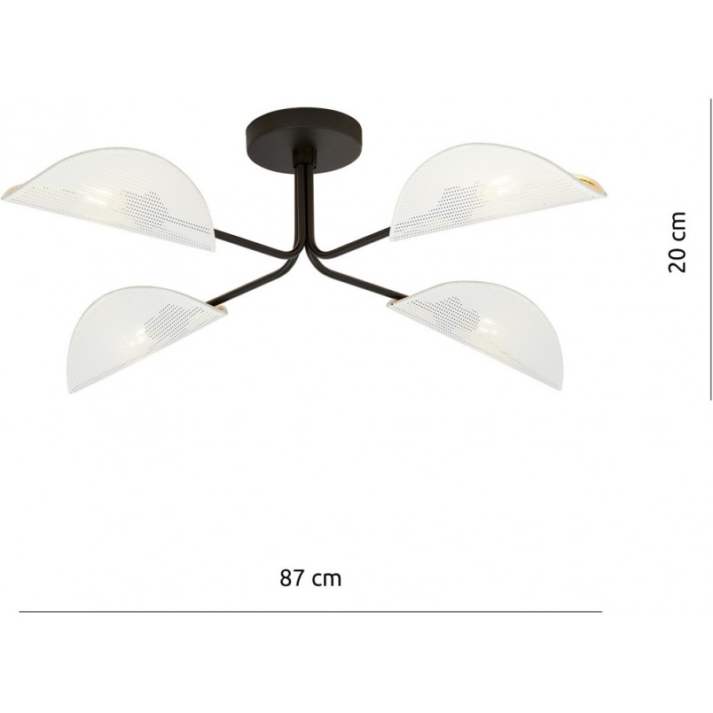 Lampa sufitowa designerska Gomez IV 87cm biało-złota Emibig