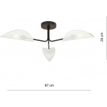 Lampa sufitowa designerska Gomez III 87cm biało-złota Emibig