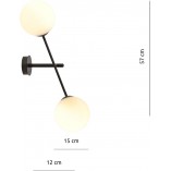 Lampa sufitowa szklane kule Linear opal / czarny Emibig