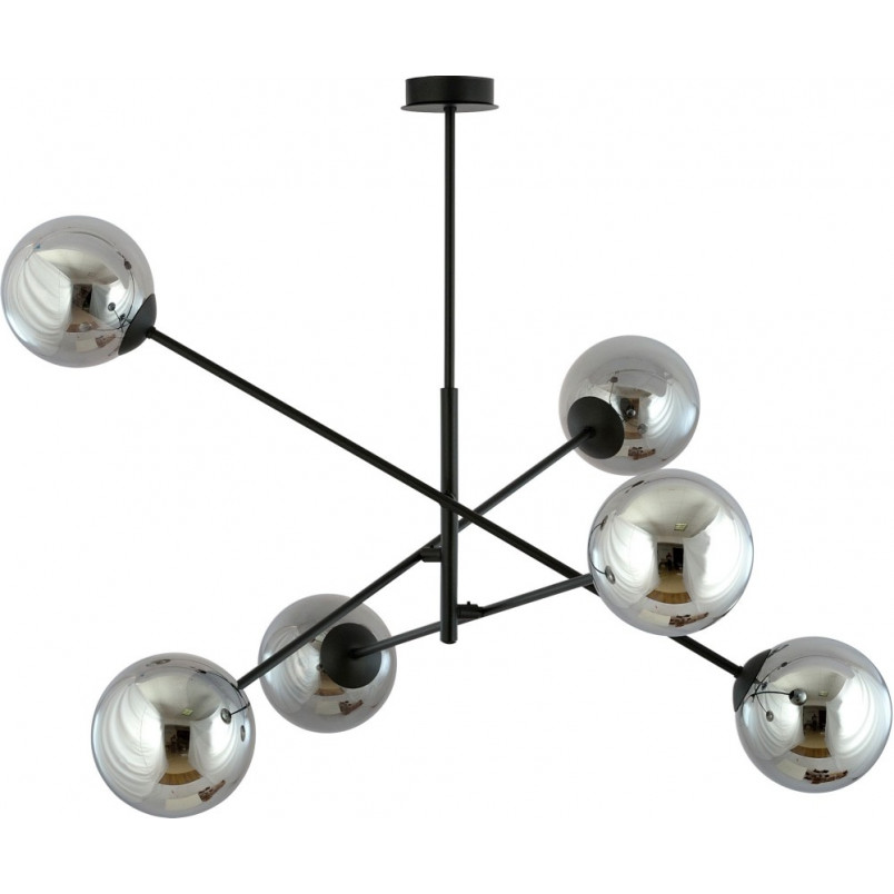Lampa sufitowa szklane kule Linear VI 102cm grafit / czarny Emibig
