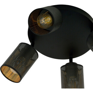 Reflektor sufitowy ażurowy Bronx IV Premium czarno-złoty Emibig