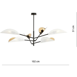 Lampa sufitowa designerska Vene VI 102cm biało-złota Emibig