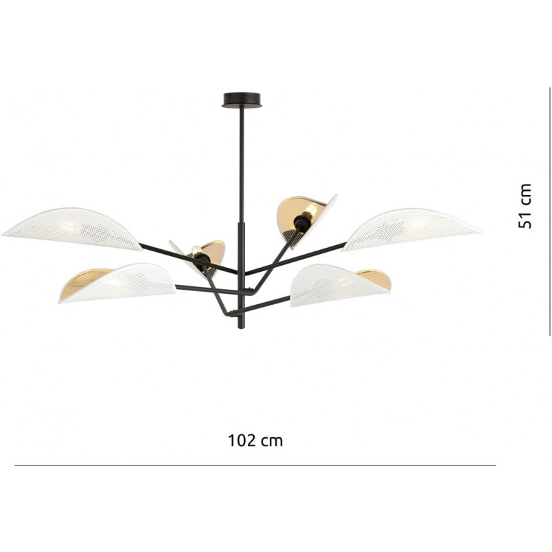 Lampa sufitowa designerska Vene VI 102cm biało-złota Emibig